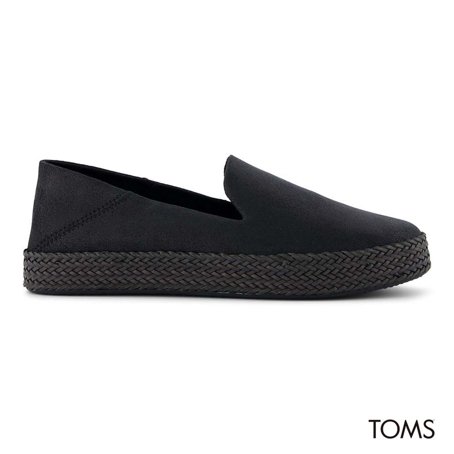 TOMS Women Carolina Espadrille - Black Metallic Suede