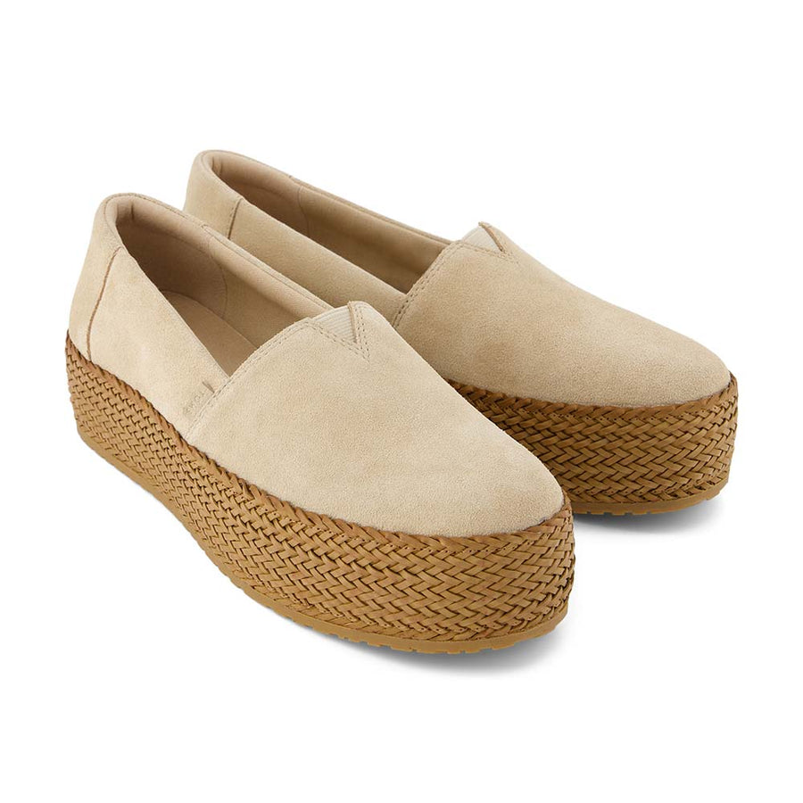 TOMS Women Valencia Espadrille Platform - Oatmeal Suede