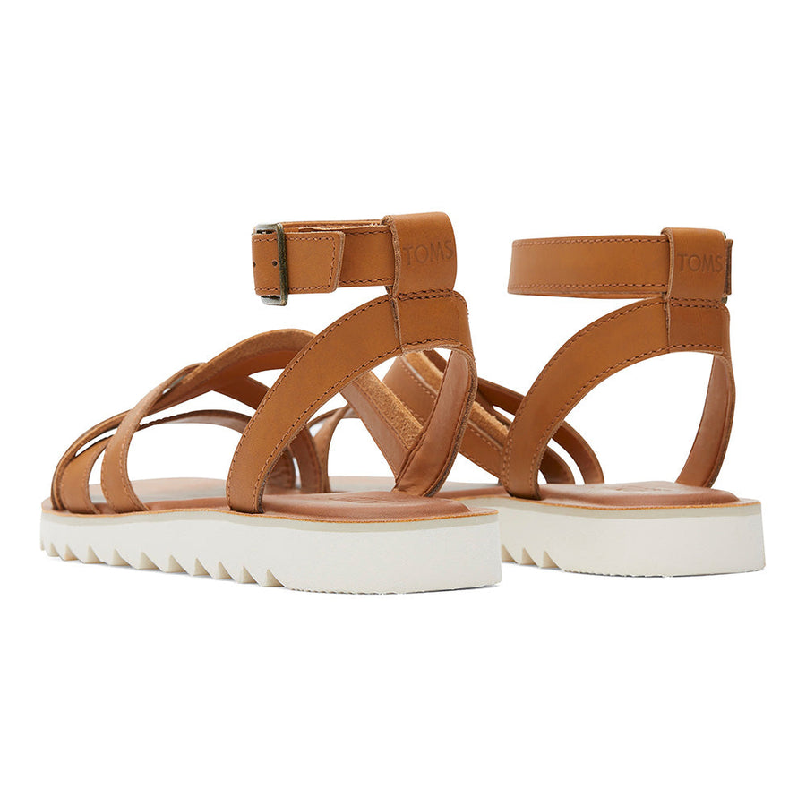 TOMS Women Rory Tan Leather Suede Sandal