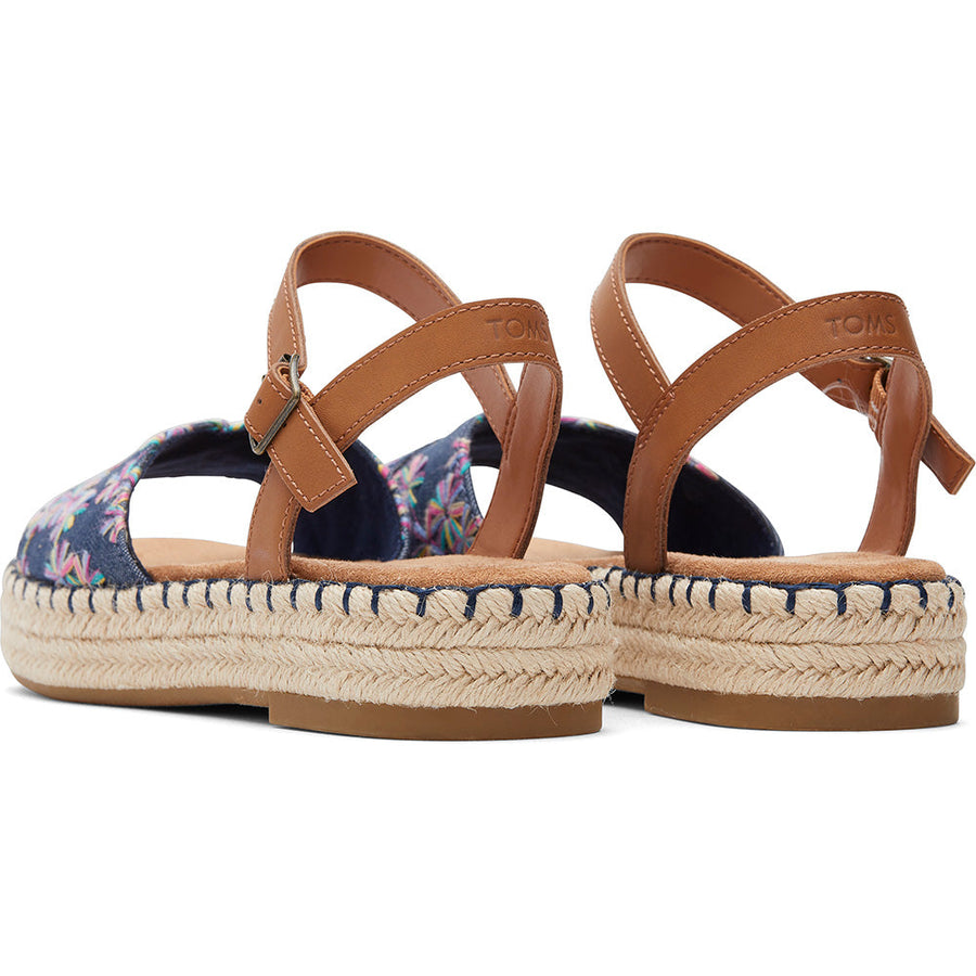 TOMS Women Abby Navy Multi Embroidered Sandal