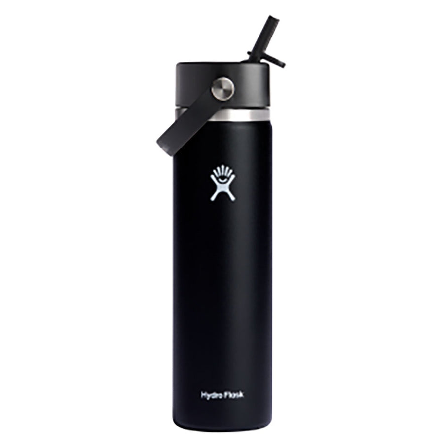 Hydro Flask 24Oz Black Wide Flex Straw Cap