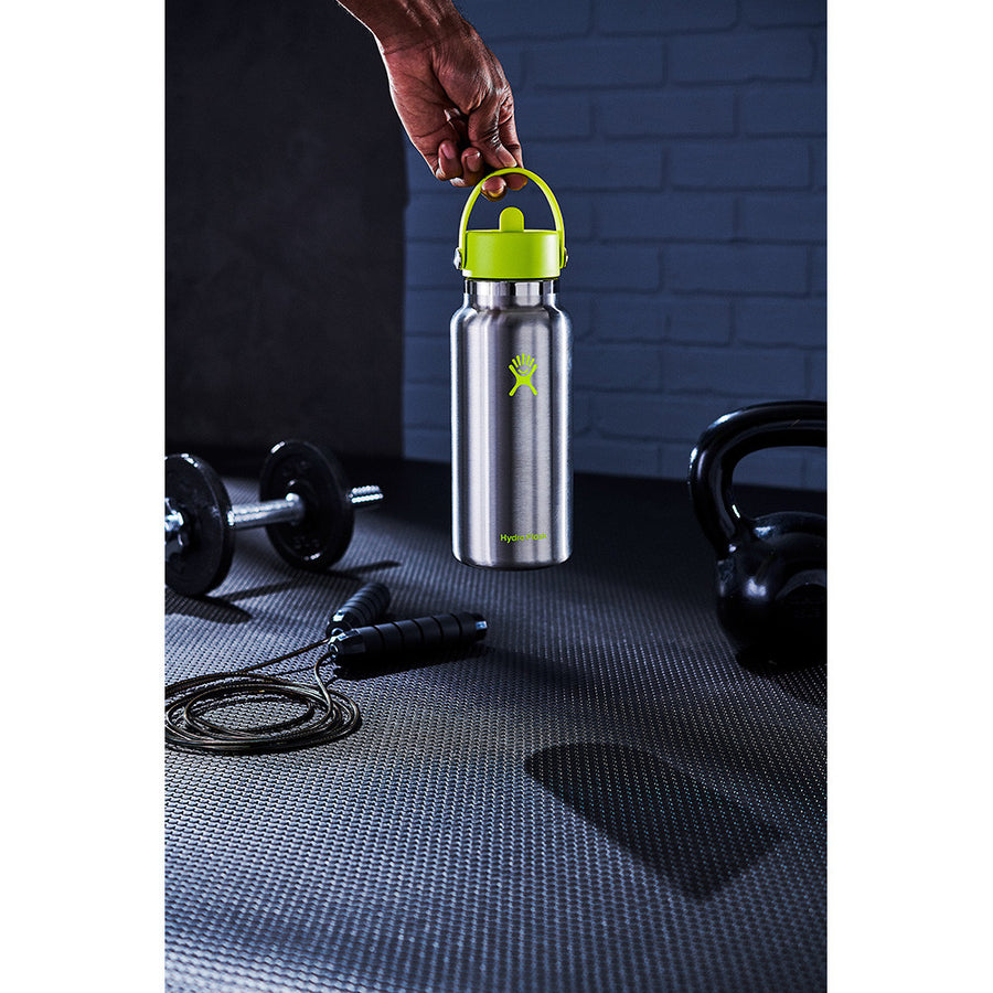 Hydro Flask Wide Mouth Flex Straw Cap Stainless Lime 32Oz