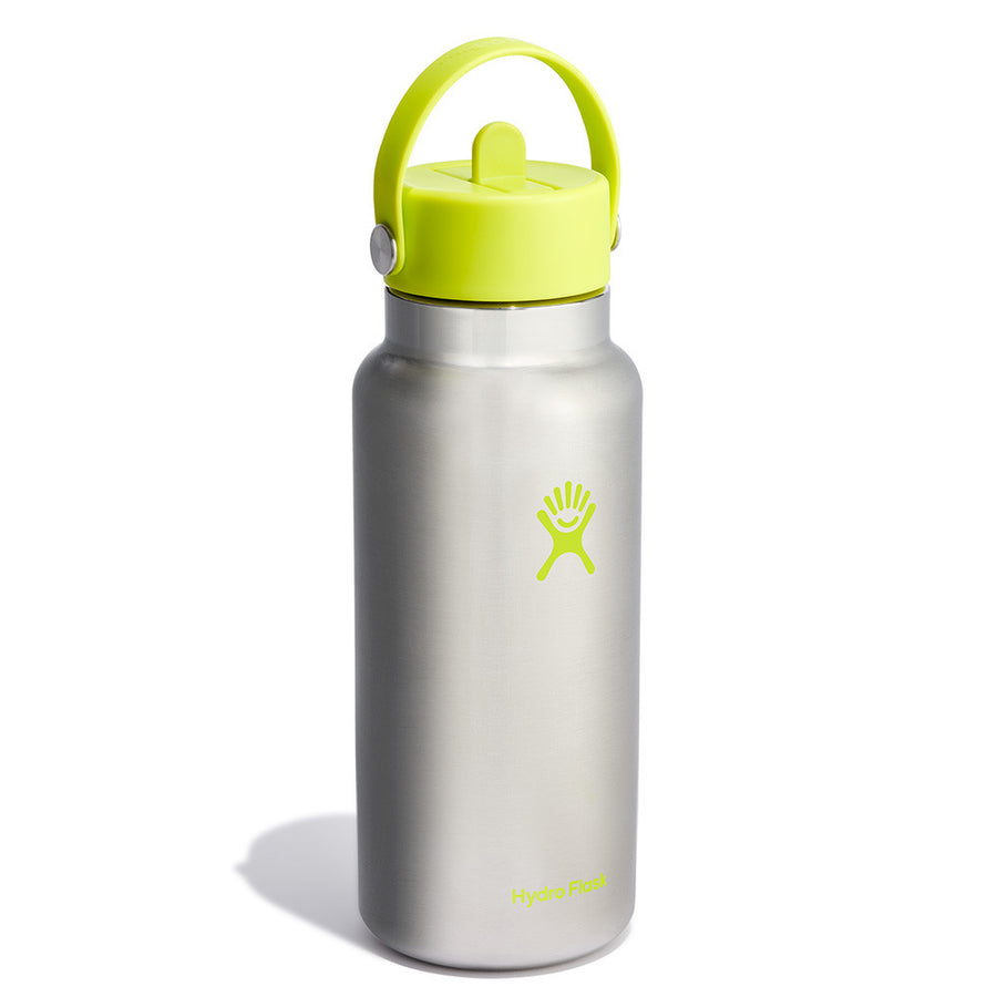 Hydro Flask Wide Mouth Flex Straw Cap Stainless Lime 32Oz