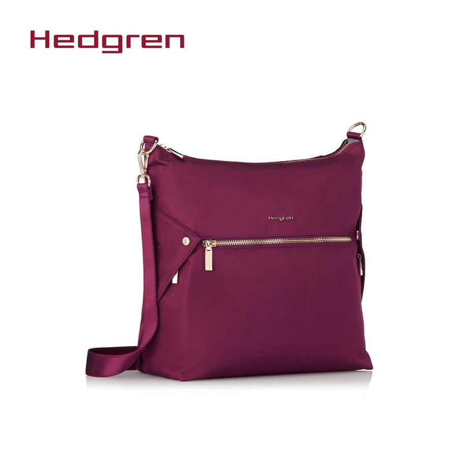 Hedgren Os Oblique Hobo Shoulder Bag Maroon