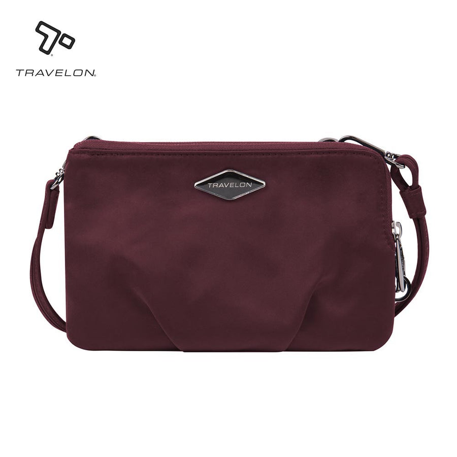 Travelon At Parkview DBL Zip Xbody OS Bags Wine